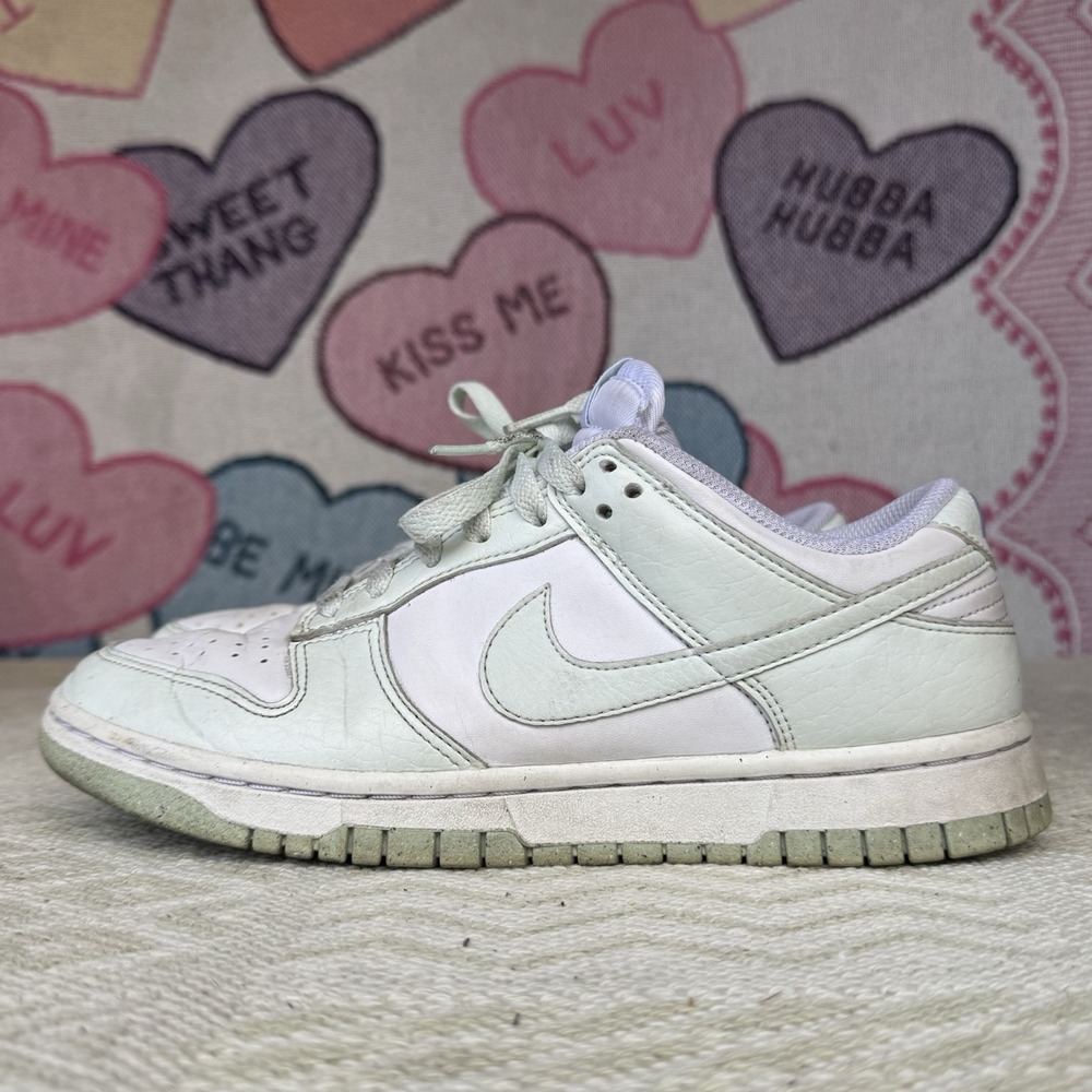 Size 6.5 - Nike Dunk Low Next‎ Nature Barely Green and White Women's